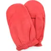 Portolano Faux Suede Mittens In Pink