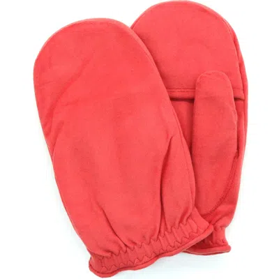 Portolano Faux Suede Mittens In Pink