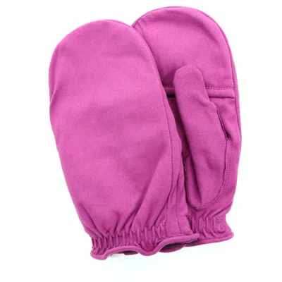Portolano Faux Suede Mittens In Pink