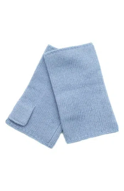 Portolano Fingerless Cashmere Gloves In Blue