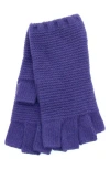 Portolano Fingerless Cashmere Gloves In Blue