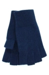 Portolano Fingerless Cashmere Gloves In Blue