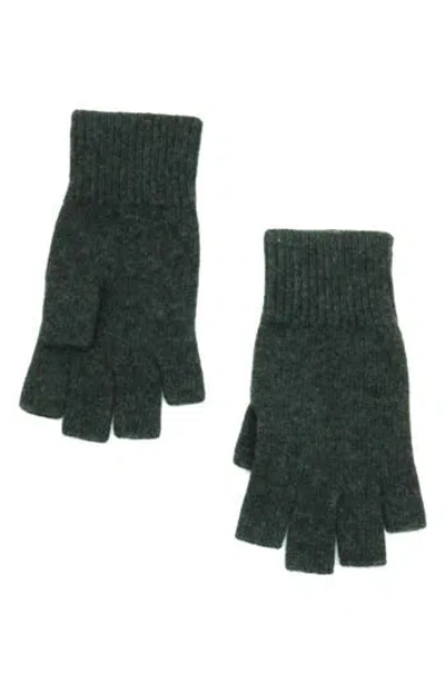 Portolano Fingerless Cashmere Gloves In Green