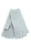 Portolano Fingerless Cashmere Gloves In Gray