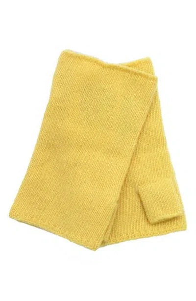 Portolano Fingerless Cashmere Gloves In Yellow