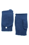 Portolano Flip Top Fingerless Gloves In Blue
