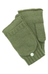 Portolano Flip Top Fingerless Gloves In Green