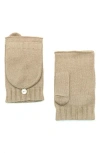 Portolano Flip Top Fingerless Gloves In Brown