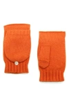 Portolano Flip Top Fingerless Gloves In Orange