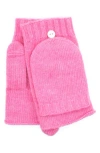 Portolano Flip Top Fingerless Gloves In Pink