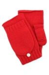 Portolano Flip Top Fingerless Gloves In Red