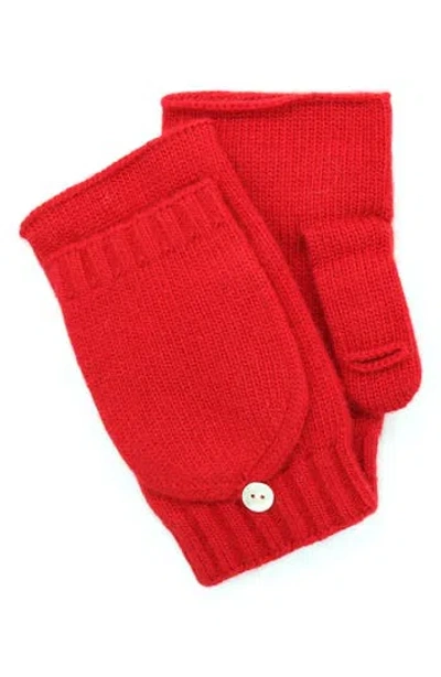 Portolano Flip Top Fingerless Gloves In Red
