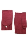 Portolano Flip Top Fingerless Gloves In Red