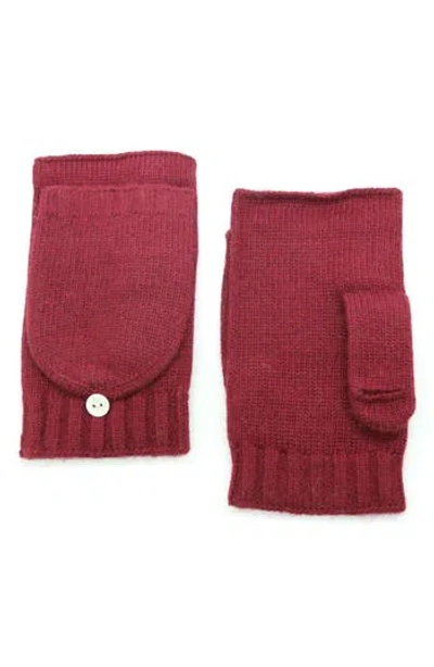 Portolano Flip Top Fingerless Gloves In Red