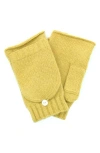 Portolano Flip Top Fingerless Gloves In Yellow