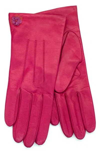 Portolano Flower Appliqué Leather Gloves
