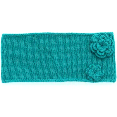 Portolano Flower Cashmere, Wool & Silk Headband In Blue