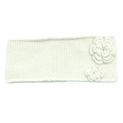 Portolano Flower Cashmere, Wool & Silk Headband In Neutral