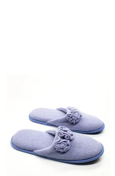 Portolano Flower Trim Cashmere Scuff Slipper In Multi