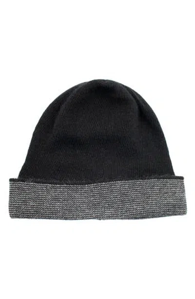 Portolano Fold Cuff Beanie In Black