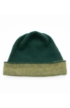 Portolano Fold Cuff Beanie In Forest/mustard