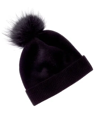 Portolano Folded Cuff Cashmere Hat In Black