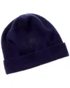 Portolano Folded Cuff Cashmere Hat In Blue