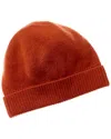 Portolano Folded Cuff Cashmere Hat In Orange