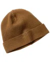 Portolano Folded Cuff Ribbed Wool Beanie In Brown