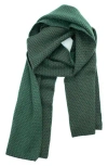 Portolano Geometric Knit Scarf In Dark Brown/green