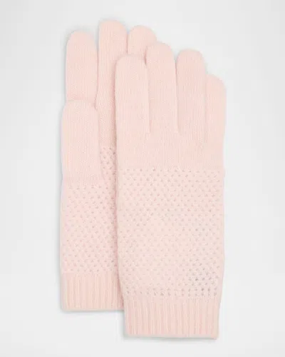Portolano Gloves W/ Edelweiss Stitching In Pink