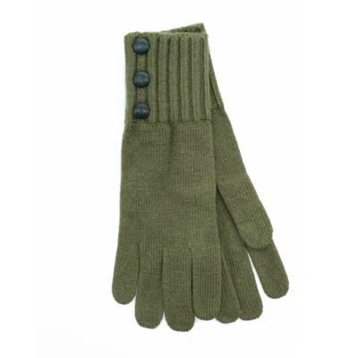 Portolano Gloves With Leather Buttons In Green