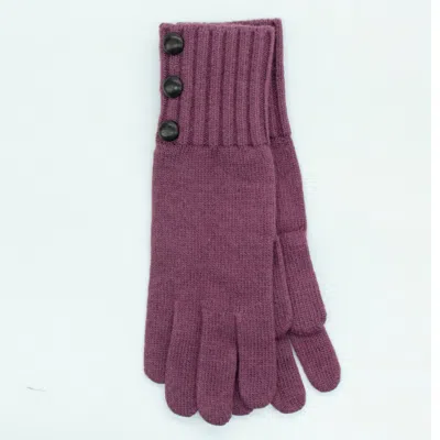 Portolano Gloves With Leather Buttons In Purple