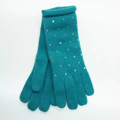 Portolano Gloves With Sequins In Blue