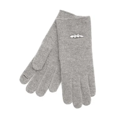Portolano Gloves With Stones And Slit On Fingers In Gray