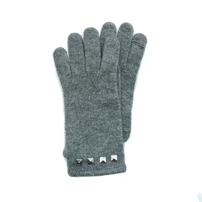 Portolano Gloves With Studs And Slit On Fingers In Grey