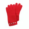 Portolano Gloves With Studs And Slit On Fingers In Red