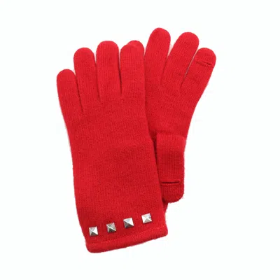 Portolano Gloves With Studs And Slit On Fingers In Red