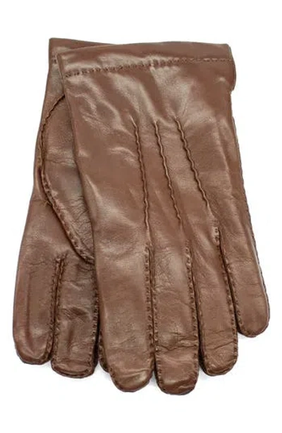 Portolano Handsewn Nappa Leather Gloves In Brown