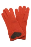 Portolano Heart Gloves In Orange