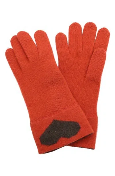 Portolano Heart Gloves In Orange