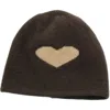 Portolano Heart Wool Blend Beanie In Brown