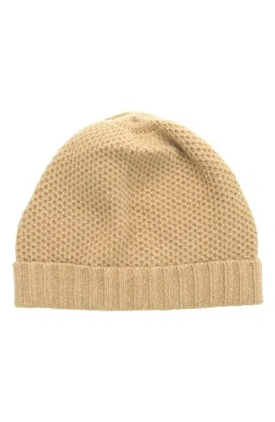 Portolano Honeycomb Cashmere Beanie In Neutral