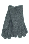 Portolano Honeycomb Knit Wool Blend Gloves In Green