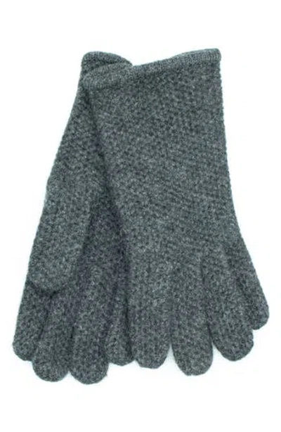 Portolano Honeycomb Knit Wool Blend Gloves In Green