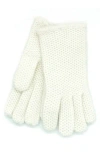 Portolano Honeycomb Knit Wool Blend Gloves In White