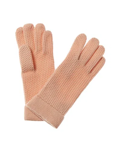 Portolano Honeycomb Stitch Cashmere Gloves In Brown
