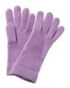 Portolano Honeycomb Stitch Cashmere Gloves In Purple
