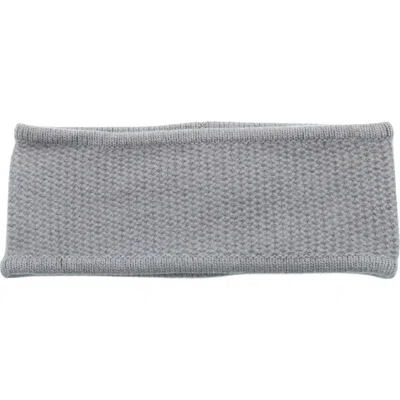 Portolano Honeycomb Stitch Cashmere Headband In Gray