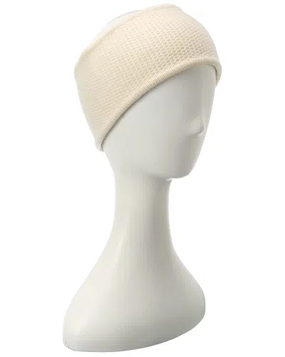 Portolano Honeycomb Stitch Cashmere Headband In White